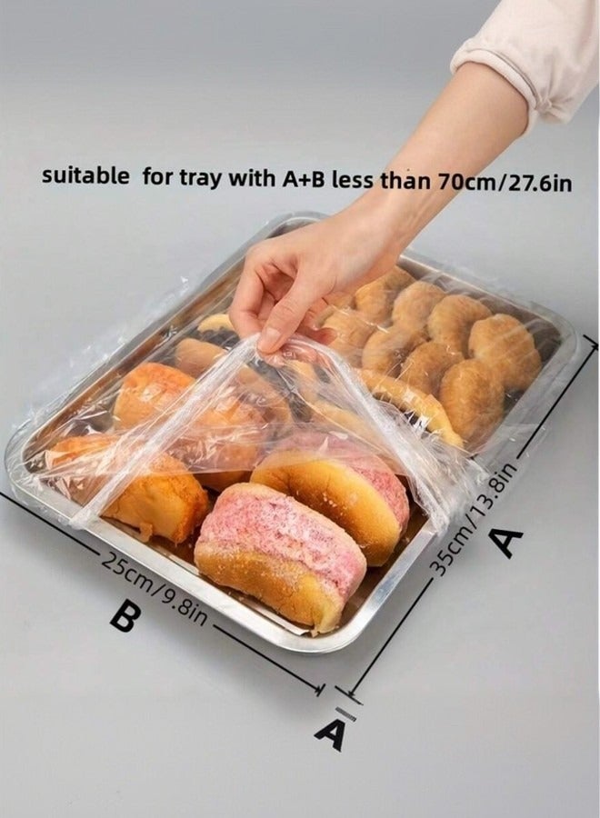 50 قطعة من أغطية حفظ الطعام الطازج، أغطية صواني الخبز للاستعمال مرة واحدة، أغطية قابلة للتمدد لحاويات الطعام، أغطية مرنة لتخزين الطعام لأوعية تحضير الوجبات، أغطية بلاستيكية للنزهات العائلية في الهواء - Image 4