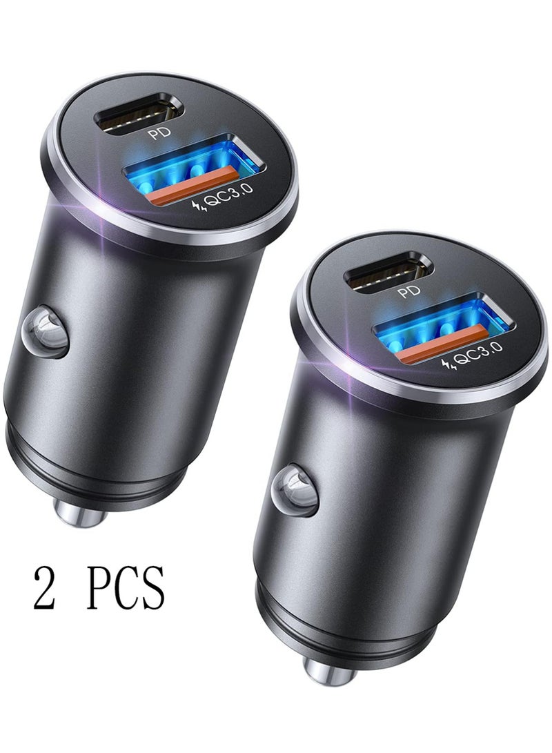 إكس ليفيل شاحن سيارة ٥٤ واط بمنفذ USB-C، شاحن سيارة سريع بمنفذ USB مزدوج، ملحقات سيارات لأجهزة iPhone، شاحن سيارة بمنفذ USB-C ١٢ فولت، مناسب لأجهزة iPhone ١٧ Pro Max ١٦ و١٥ و١٤ و١٣ و١٢ iPad Pro mini 6 وSamsung S25 وS24 وS23 وS22 وXiaomi Airpods 4 وApple Watch S10 - فضي - Image 1