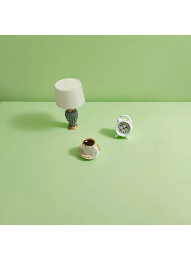 White Miniature Desk Lamp Alarm Clock Coffee Cup Set For DIY Decor Photography Prop - Image 1
