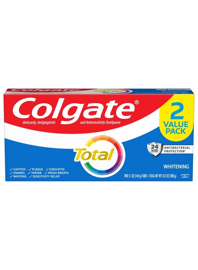 Colgate Total Whitening Gel Toothpaste Mint Toothpaste 5.1 Oz Tube 2 Pack