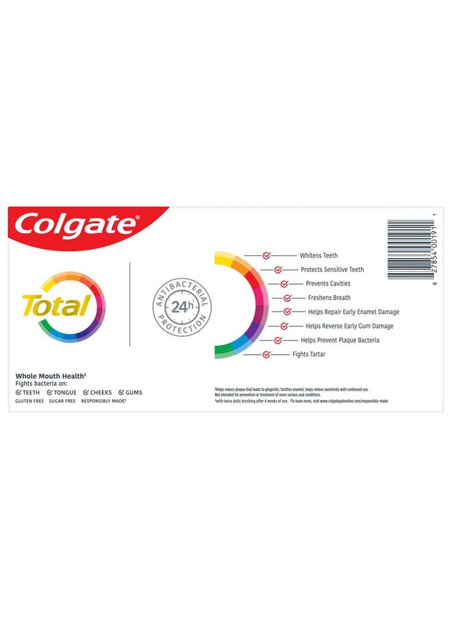 Colgate - Total Whitening Gel Toothpaste Mint Toothpaste 5.1 Oz Tube 2 Pack - Image 1