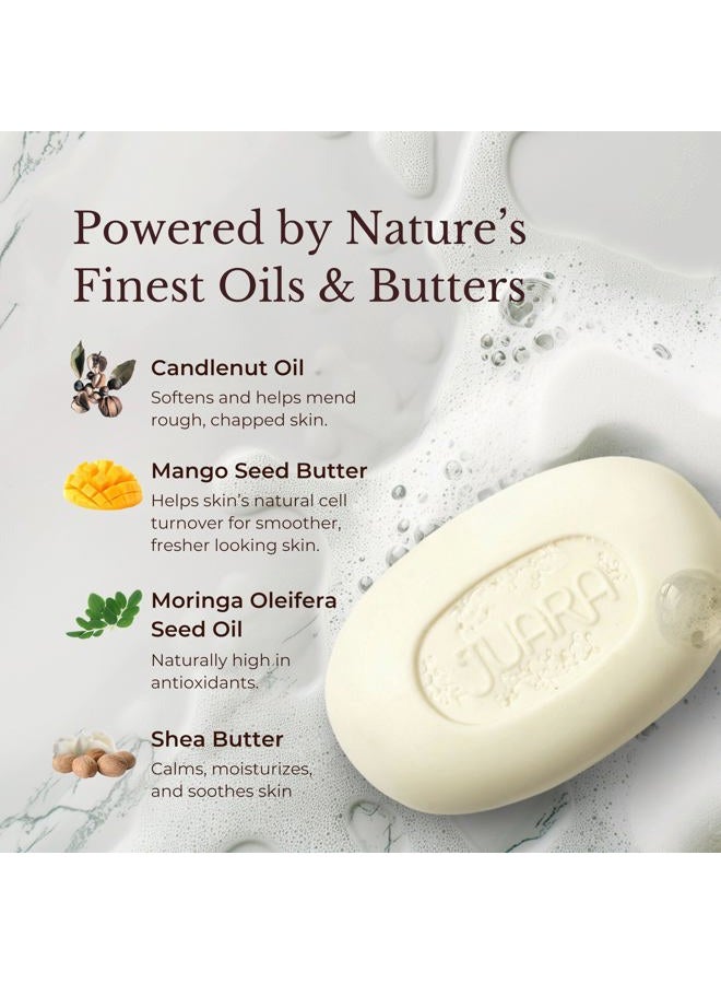 Juara Candlenut Bar Soap | Lather on Hands, Body | Safely Cleanses | Gently Softens | Deeply Moisturizes | Pure Ingredients | Cruelty Free, Paraben & Sulfate Free, Vegetarian | 4.2 oz (1 Single Bar) - Image 4
