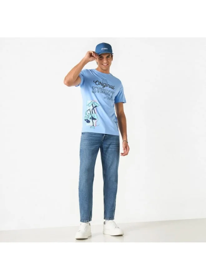 SP Characters Mickey Mouse Print T-shirt with Crew Neck and Short Sleeves