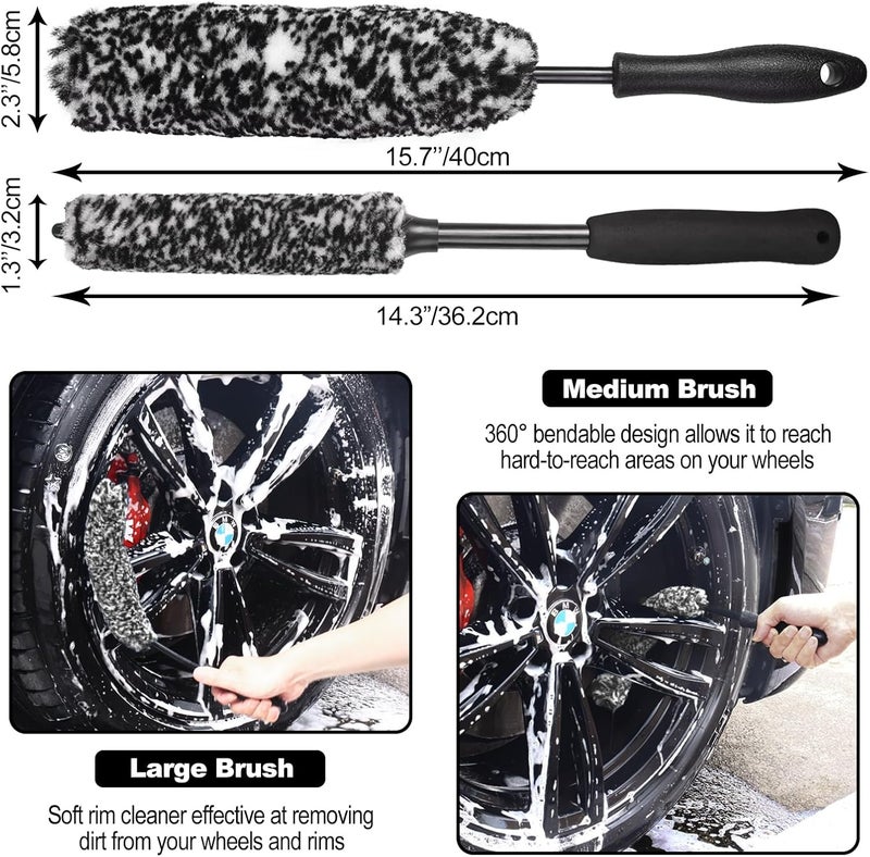 NIKCOSMK 3PCS Wheel Brush Kit for Car Cleaning - Image 2