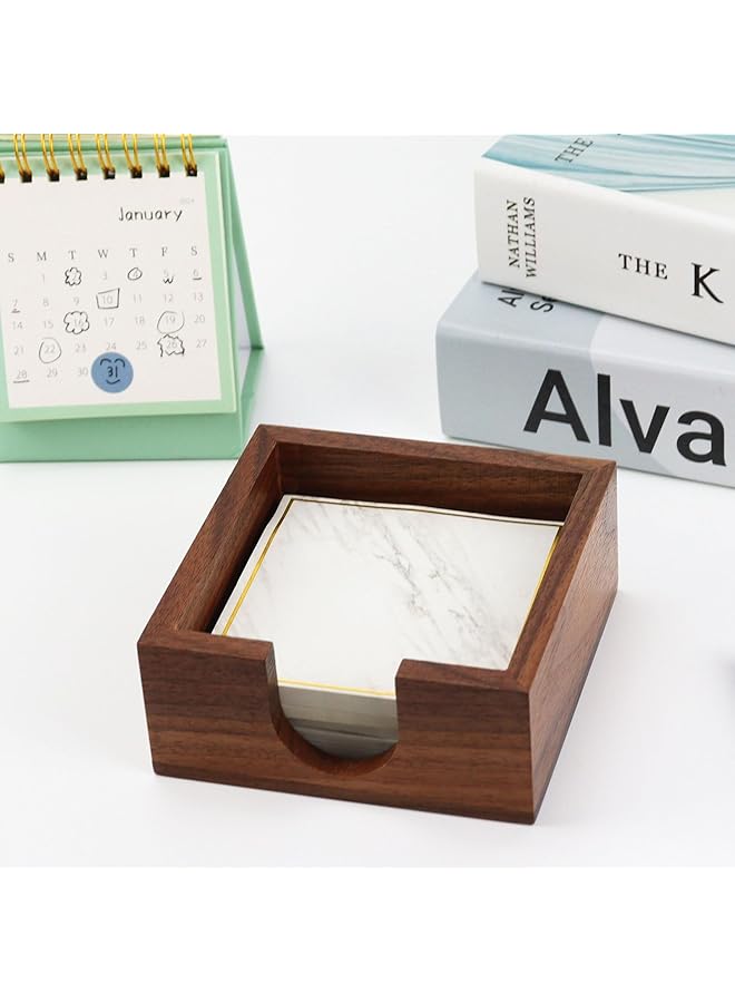 erorex Sticky Notes Memo Pad Holder Dispenser Walnut Desk Supplies Organizer Accessories For Office Home Schools Wood - Image 3