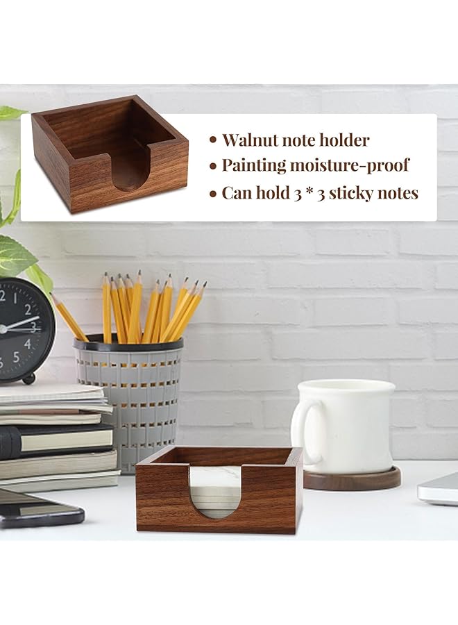 erorex Sticky Notes Memo Pad Holder Dispenser Walnut Desk Supplies Organizer Accessories For Office Home Schools Wood - Image 4