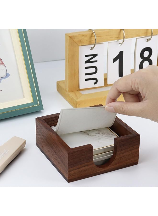 erorex Sticky Notes Memo Pad Holder Dispenser Walnut Desk Supplies Organizer Accessories For Office Home Schools Wood - Image 5