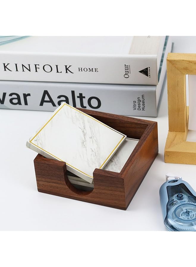 erorex Sticky Notes Memo Pad Holder Dispenser Walnut Desk Supplies Organizer Accessories For Office Home Schools Wood - Image 2