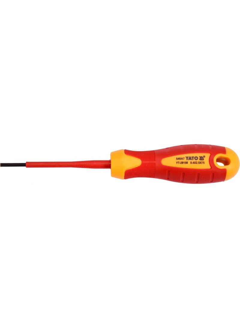 Yato YATO Insulated Slotted Screwdriver 2.5x75mm VDE-1000V YT-28150