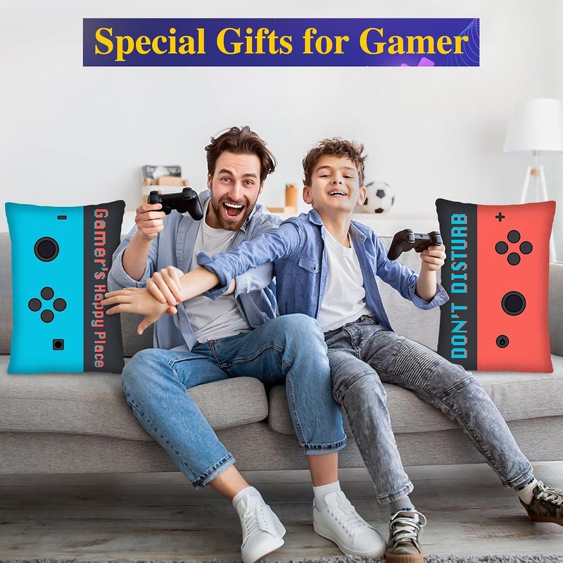 KASTWAVE Gaming Throw Pillow Covers for Boys – Set of 2 Gamer Room Decor Accessories, Video Game Themed Bedroom Decor for Teenage, Game Room Pillows, Controller Design Cushion Cases - Image 3