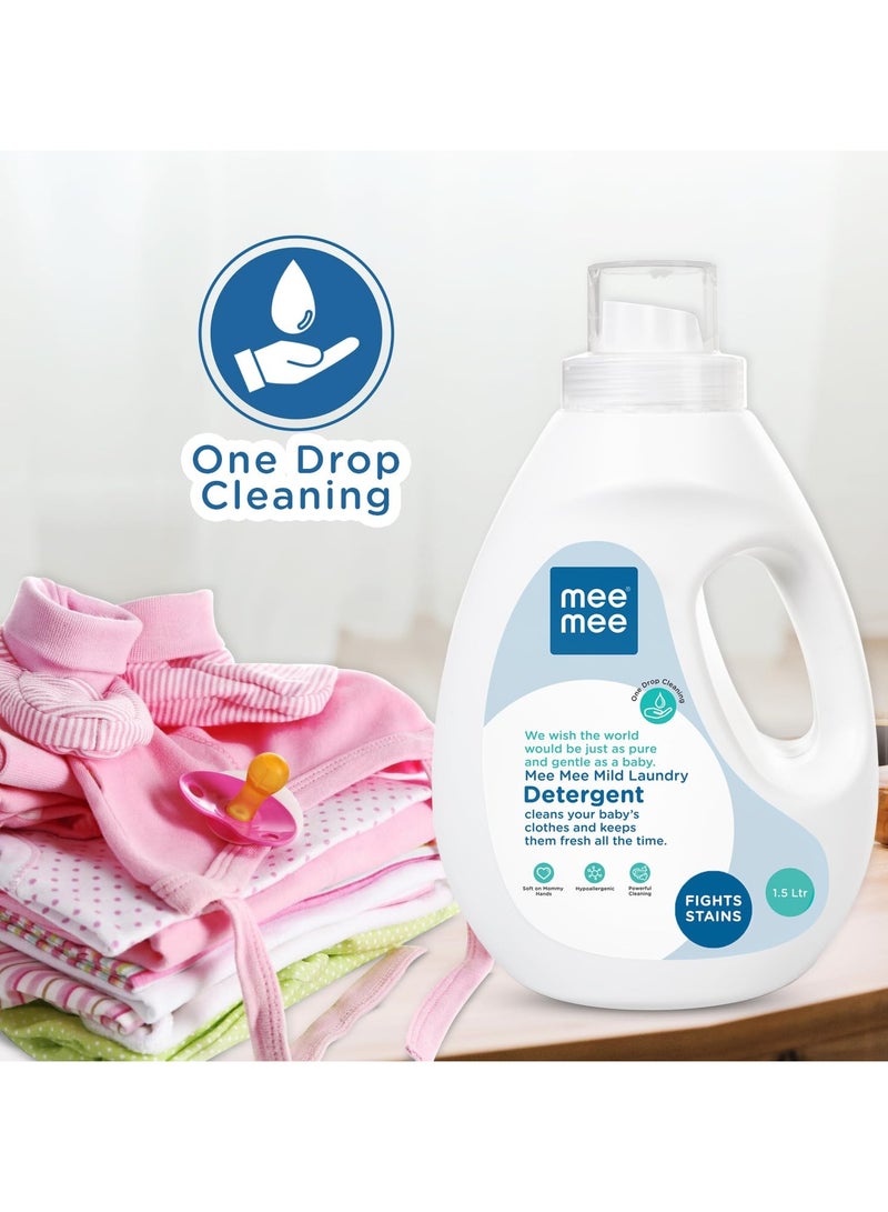 mee mee Mee Mee Baby Anti-Bacterial Liquid Laundry Detergent Hypoallergenic Free Food Grade Ph balanced (Bottle 1.5 Litre) - Image 2