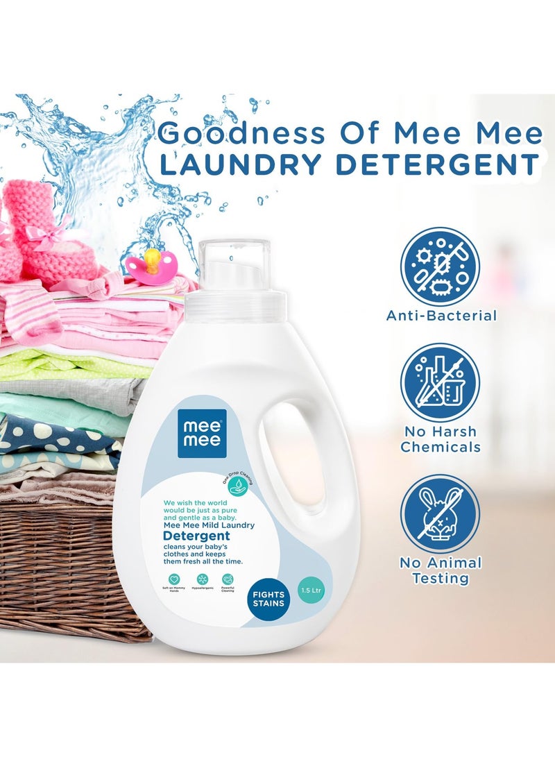 mee mee Mee Mee Baby Anti-Bacterial Liquid Laundry Detergent Hypoallergenic Free Food Grade Ph balanced (Bottle 1.5 Litre) - Image 4