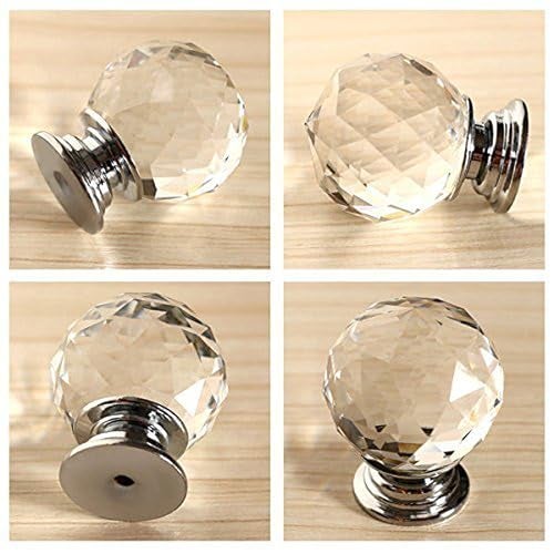 J P Hardware Clear Glass Cabinet Knobs/Glass Dresser Knobs Pack 8x40mm, Finish Type - Polished (Round Shape) - Image 4