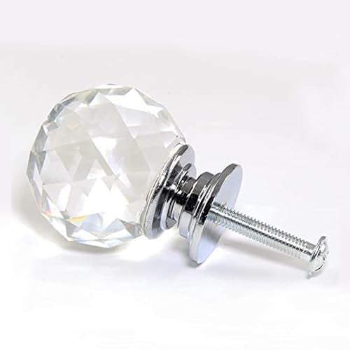 J P Hardware Clear Glass Cabinet Knobs/Glass Dresser Knobs Pack 8x40mm, Finish Type - Polished (Round Shape) - Image 3