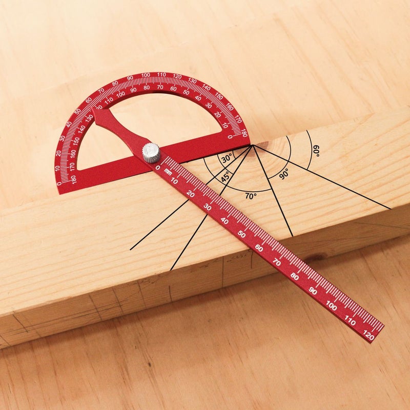 Multifunctional Aluminum Alloy Protractor Ruler 1 Pc Semi Circular for High Precision Angle Marking - Image 1