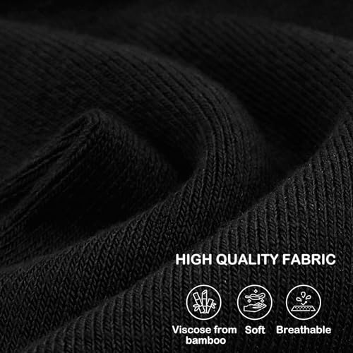 SERISIMPLE Women Thin Viscose Bamboo Socks Crew Lightweight Above Ankle Casual Dress Sock For Ladies Bootie Trouser 5 Pairs (Black, Medium) - Image 3