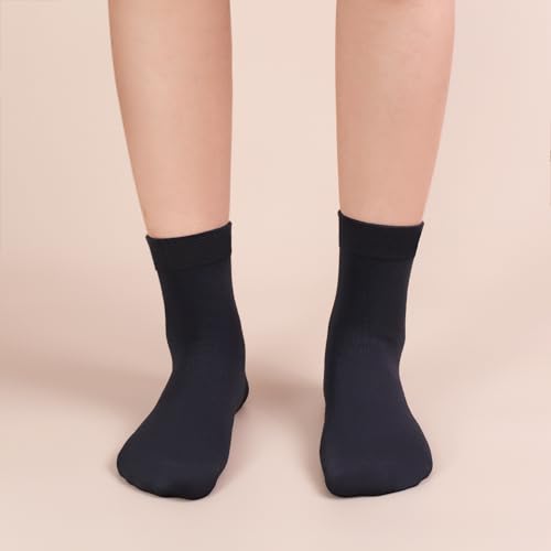 SERISIMPLE Women Thin Viscose Bamboo Socks Crew Lightweight Above Ankle Casual Dress Sock For Ladies Bootie Trouser 5 Pairs (Black, Medium) - Image 4