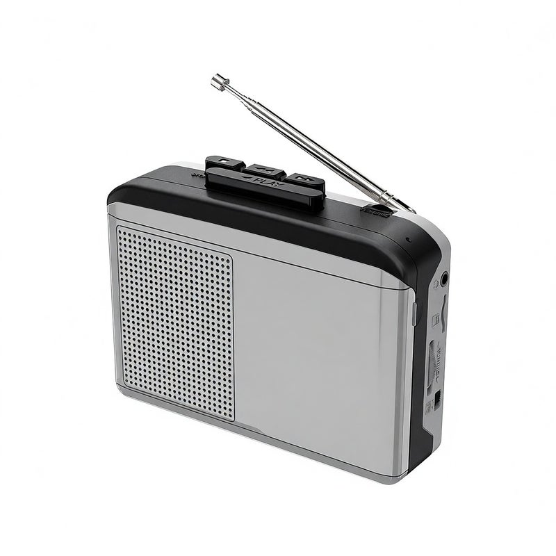 مشغل كاسيت USB ezcap234 مع كبل طاقة USB محول شريط إلى MP3 مع مكبر صوت مدمج وميكروفون ووكمان محمول مسجل صوت يدعم إم إم/إف إم - Image 1