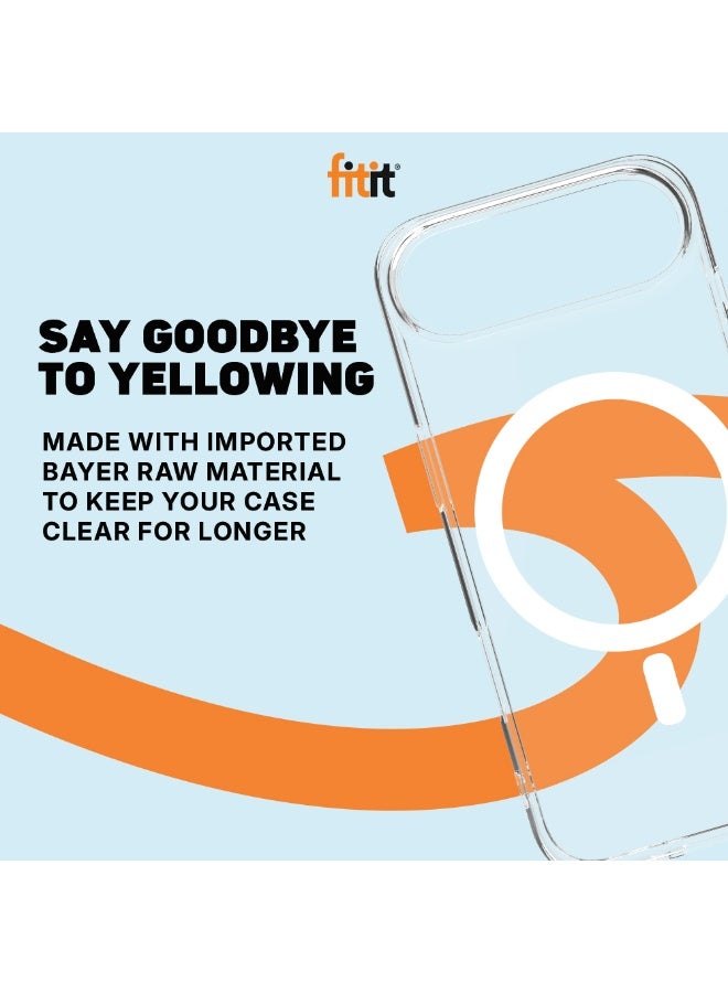 FITIT حافظة هاتف مغناطيسية رفيعة لجهاز آيفون 17 إير - مضادة للصدمات مع 36 مغناطيس من فئة N52، مضادة للخدش ومضادة للاصفرار، متوافقة مع الشحن اللاسلكي مع ماغسيف - فيتت - Image 4