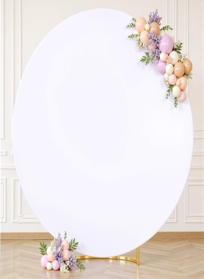 Suppromo 7.2 FT White Round Backdrop Cover for Circle Balloon Arch Stand Stretchy Circle Arch Backdrop Covers for Wedding Arch Baby Shower Birthday Party Photo Shoot Photography Arch Background Decorations - Image 4