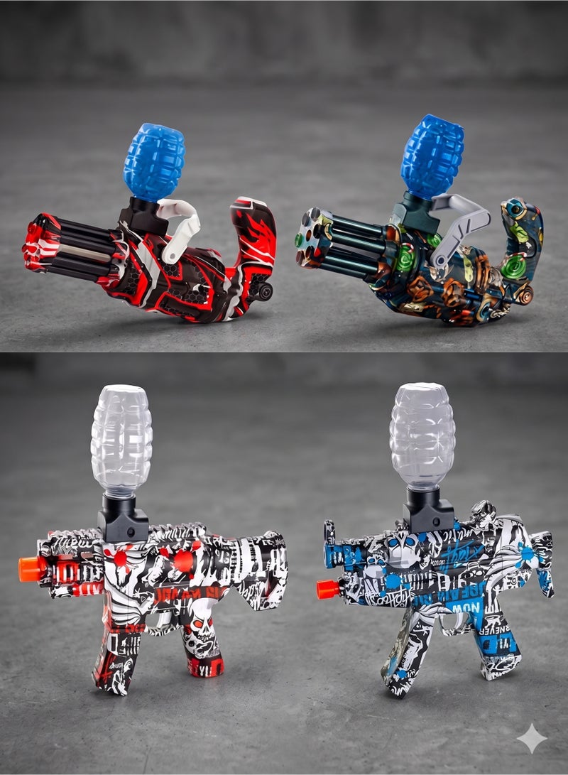 Ultimate 4-in-1 Battle Pack Automatic Gel Ball Blaster Toy Set, Hydrogel Water Bead Guns with Graffiti & Camo Designs for Kids & Adults - Image 3