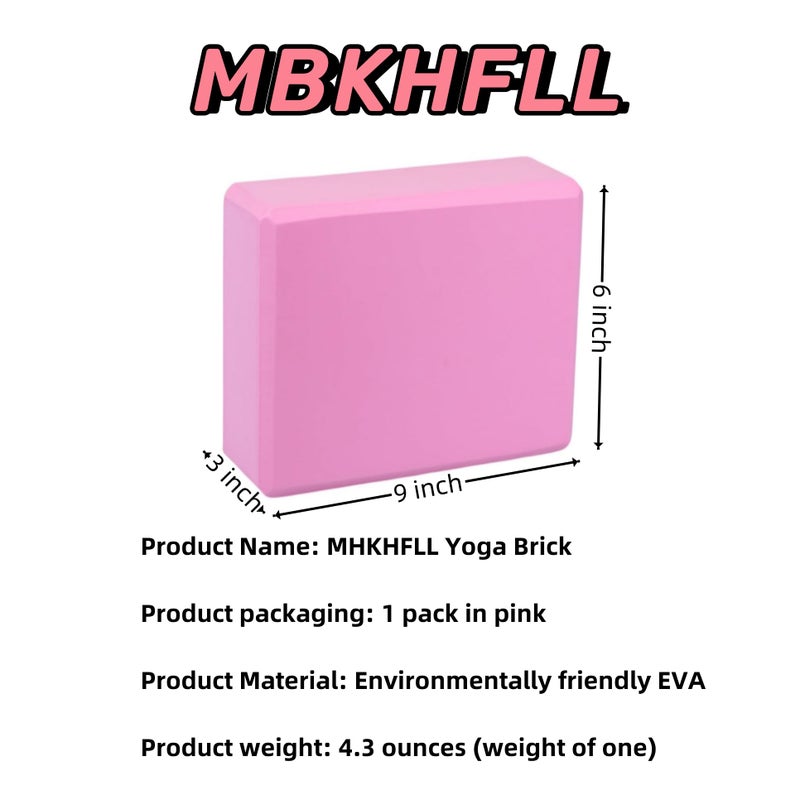 Mbkhfll Yoga Block - Supportive Latex-Free Eva Foam - Soft Non-Slip Surface With Beveled Edges For Yoga  Pilates  Meditation - Yoga Accessories For Stability  Balance  Deepen Stretches (Pink) - Image 2