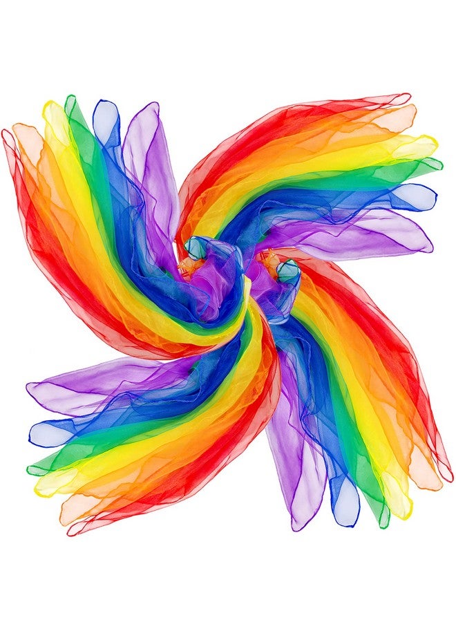 AIVIAI Juggling Scarves For Kids Play 24 Pcs Dance Music Scarfs Colorful Silk Actives Scarves Rhythm Band Scarves For Toddlers Children Movement(6 Colors)  - Image 2