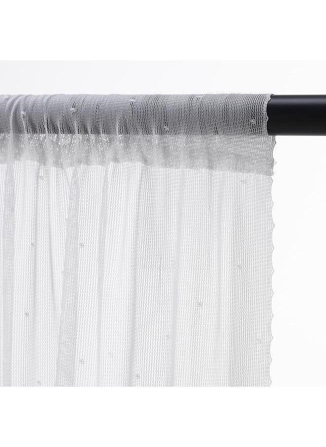 erorex - Sheer Curtains, 1 Pair, White/Dotted, 145X300 Cm - Image 1