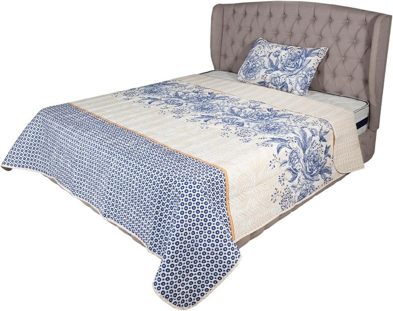 Poly Cotton Blend Coverlet and Pillow Case 2-Pieces Set - Image 3