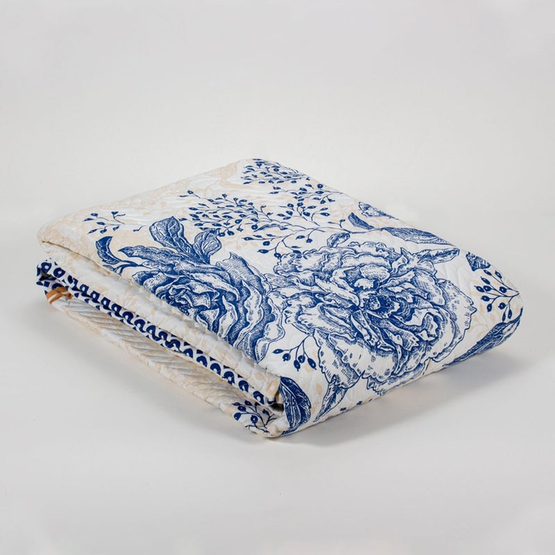 Poly Cotton Blend Coverlet and Pillow Case 2-Pieces Set - Image 2