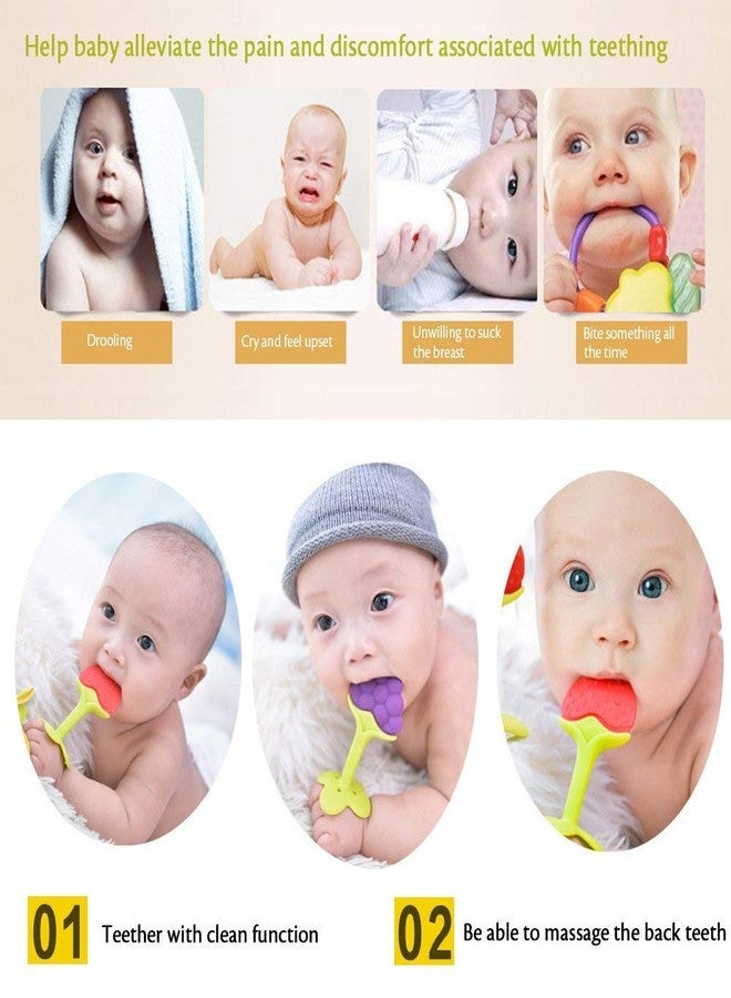 First Trend Baby Teething Toys for Newborn Infant, BPA Free Safe Silicone Fruit Baby Teethers for Babies 0-6 Months 6-12 Months (Pack of 2) (Strawberry,Grapes) - Image 3