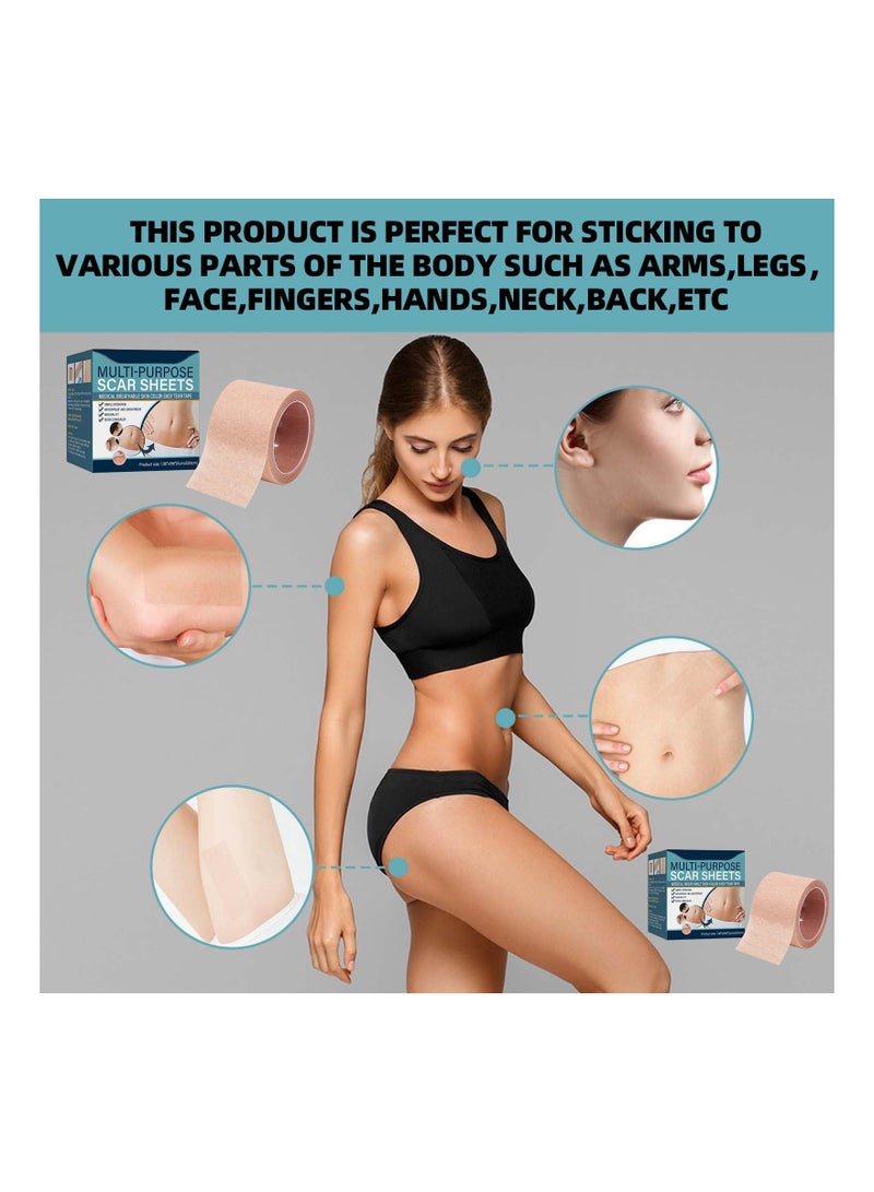 SYOSI 1Pcs Scar Sheets, Scar Tape Roll (1.96in x 196in Roll) - Extra Long Scar Strip for various scars - Waterproof and Cutable Scar Cover Sheets - Skin Tone Scar Patches - Image 4