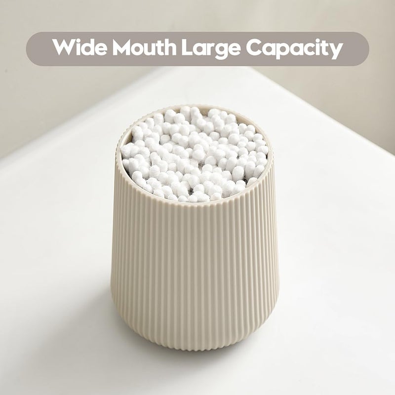 YAUKPH Beige Striped Toothbrush Holder for Electric Toothbrushes Bathroom Organizer Cup for Toothpaste Kids & Adults - Image 2