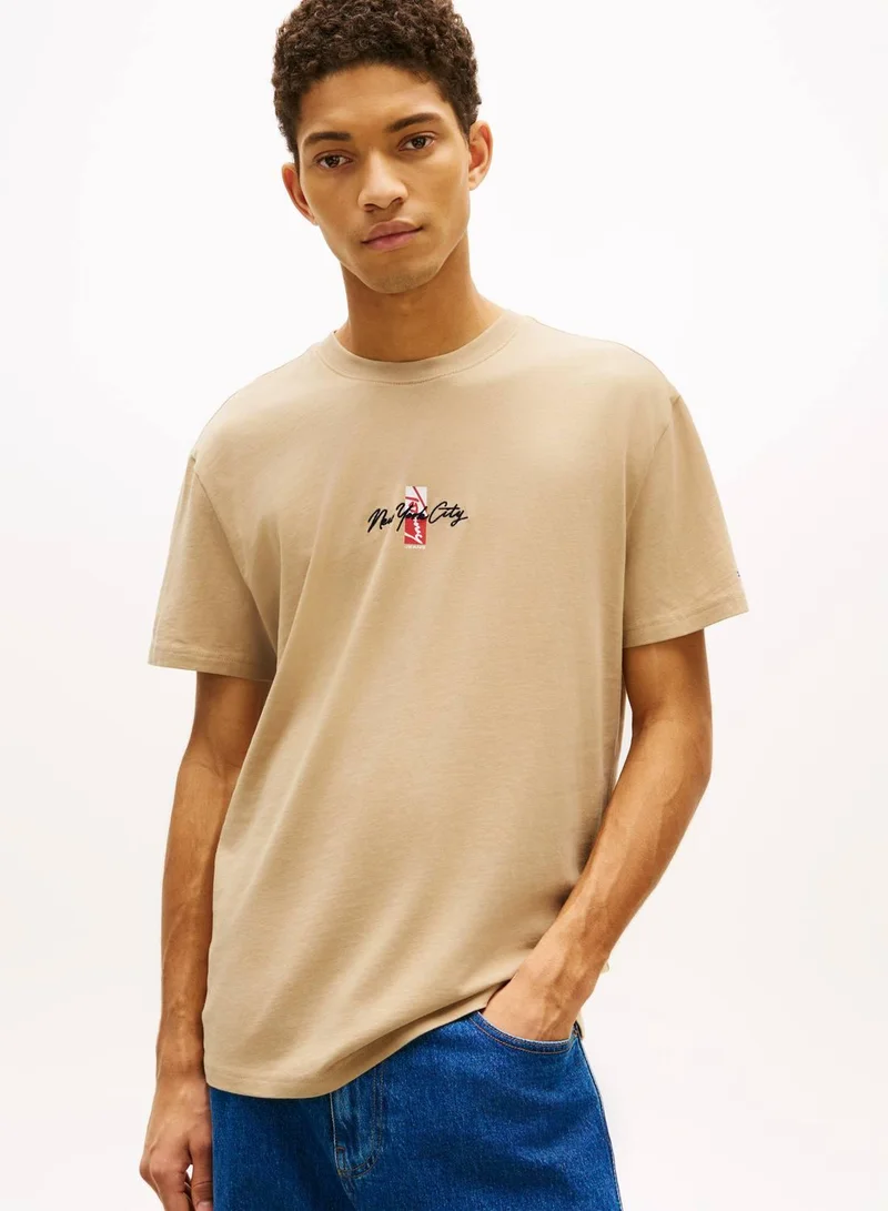 Signature Logo Embroidery Crew Neck T-Shirt