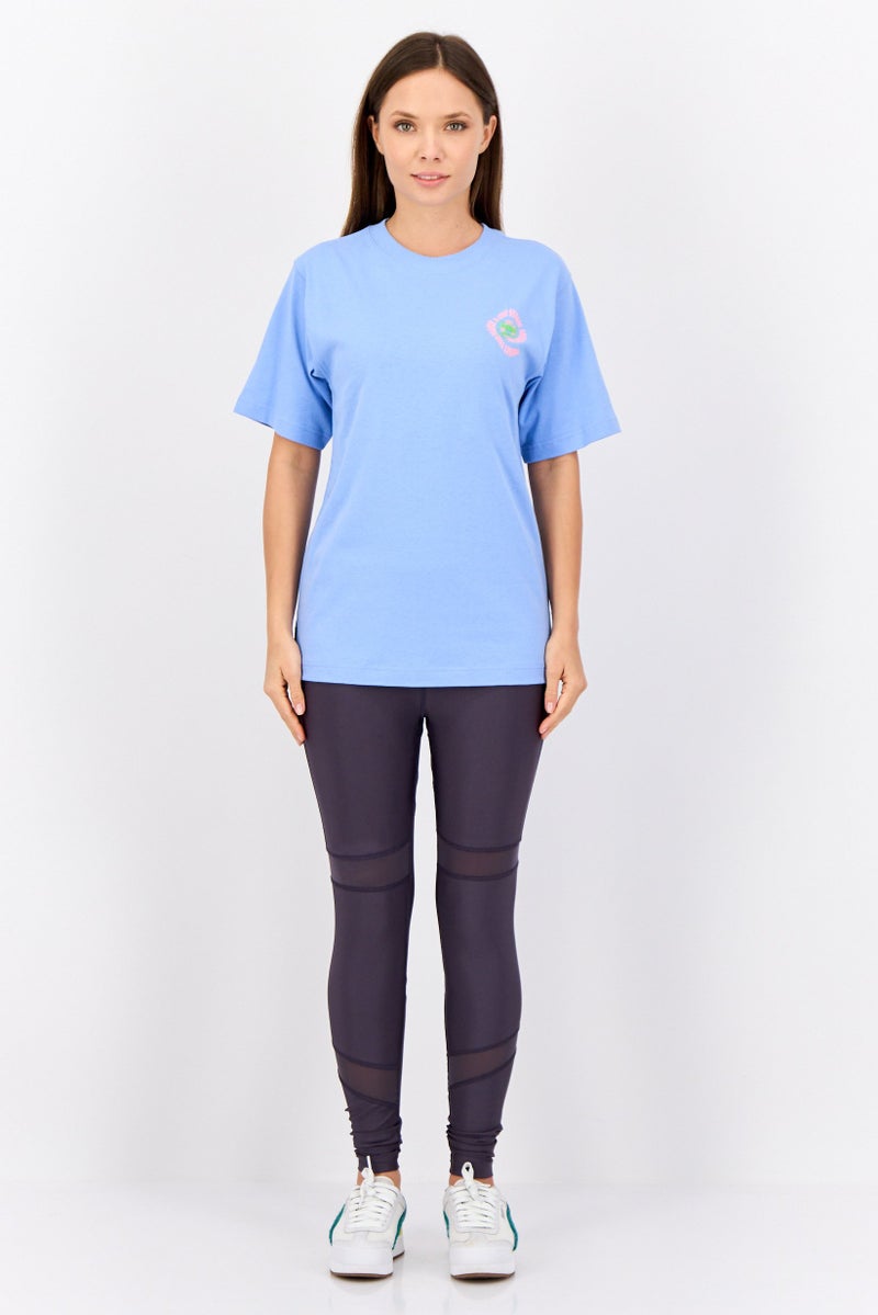PUMA Women Relaxed Fit Graphic Print Short Sleeves Outdoor T-Shirt, Light Blue - Image 4