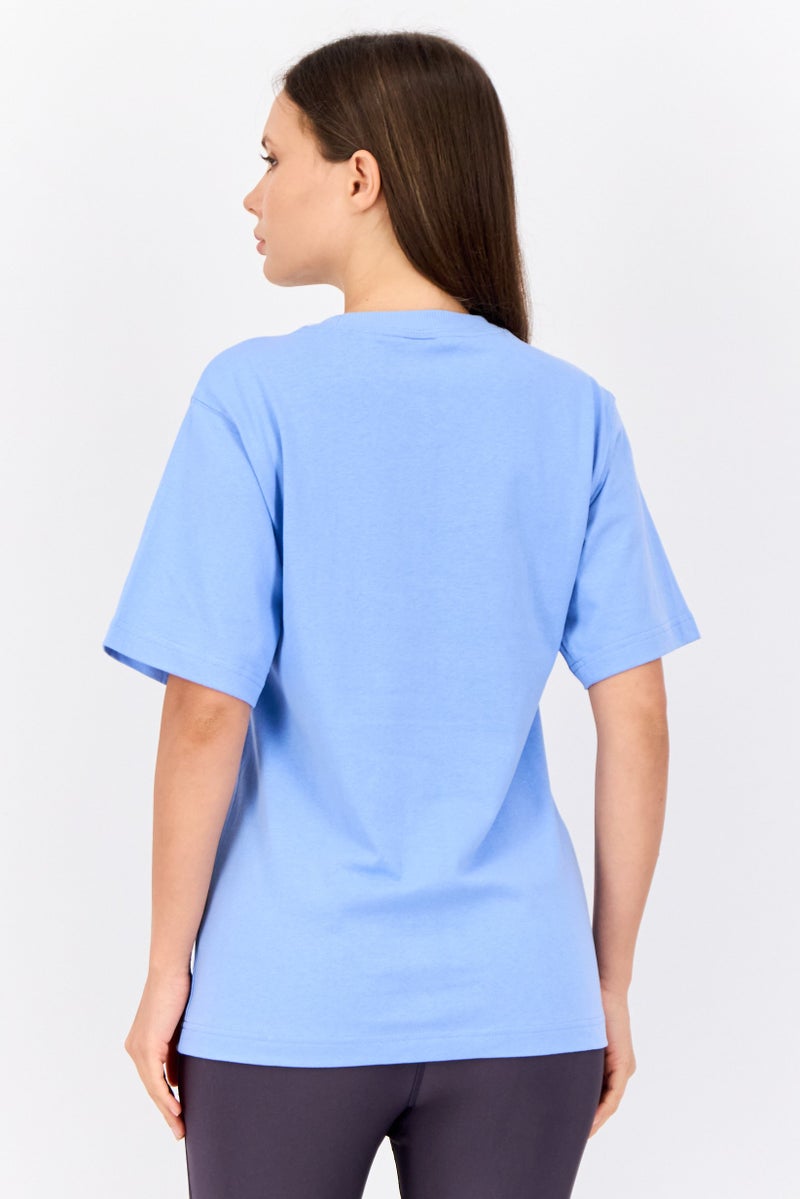 PUMA Women Relaxed Fit Graphic Print Short Sleeves Outdoor T-Shirt, Light Blue - Image 2