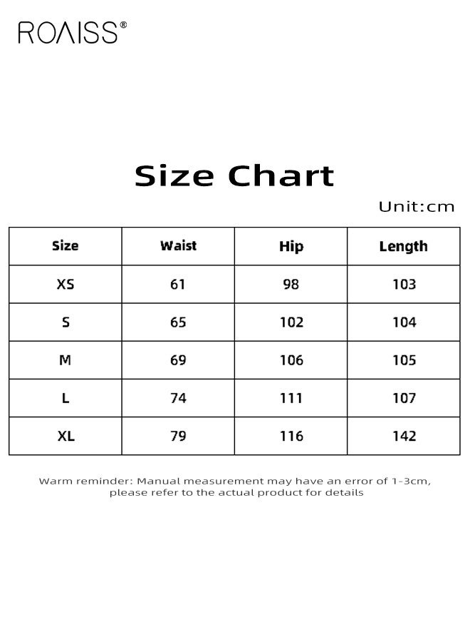 roaiss Women's Casual Grey Drawstring Pants High-Waisted Loose Fit with Smooth Texture Fabric, All-Season Comfort for Everyday Wear, Relaxed Fit Trousers with Adjustable Waist - Image 5