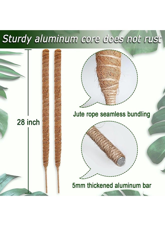 يلا جوي 2 حزمة قطب الطحالب, 28 بوصة قطب الطحالب القابل للثني للنباتات Monstera, قطب الطحالب للنباتات المتسلقة في الداخل, قطب قطب عصا الدعم للنبات في وعاء, Pothos, Philodendron - Image 2