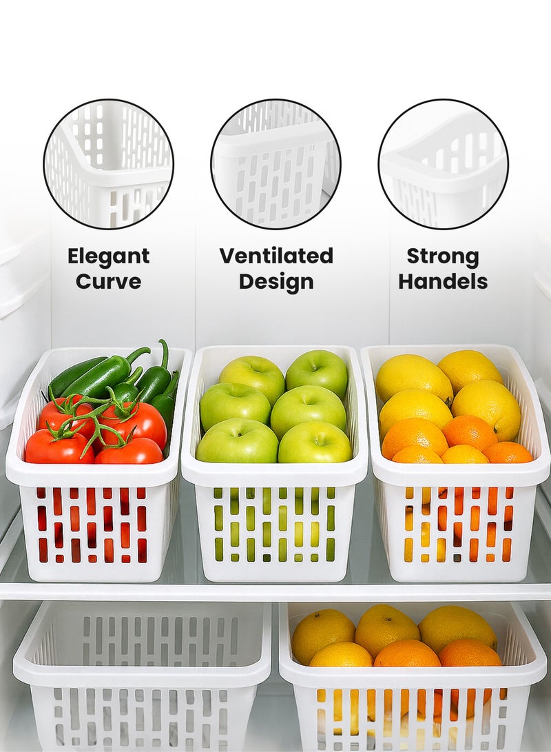 ORGANiZERS Multi Purpose Plastic Storage Baskets Set of 4 for Kitchen Bathroom Office Organization Daily Use Home and Office Storage - Image 3