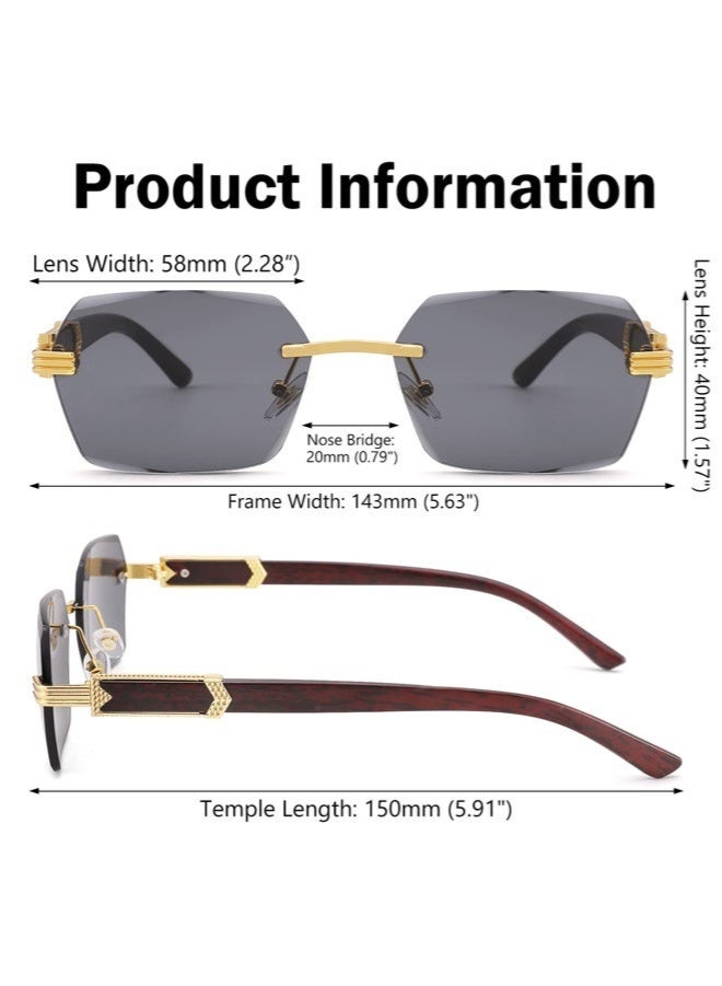 Rimless Fashion Trend Sunglasses | Personalized Design | Lightweight UV Protection | Unisex - Image 3
