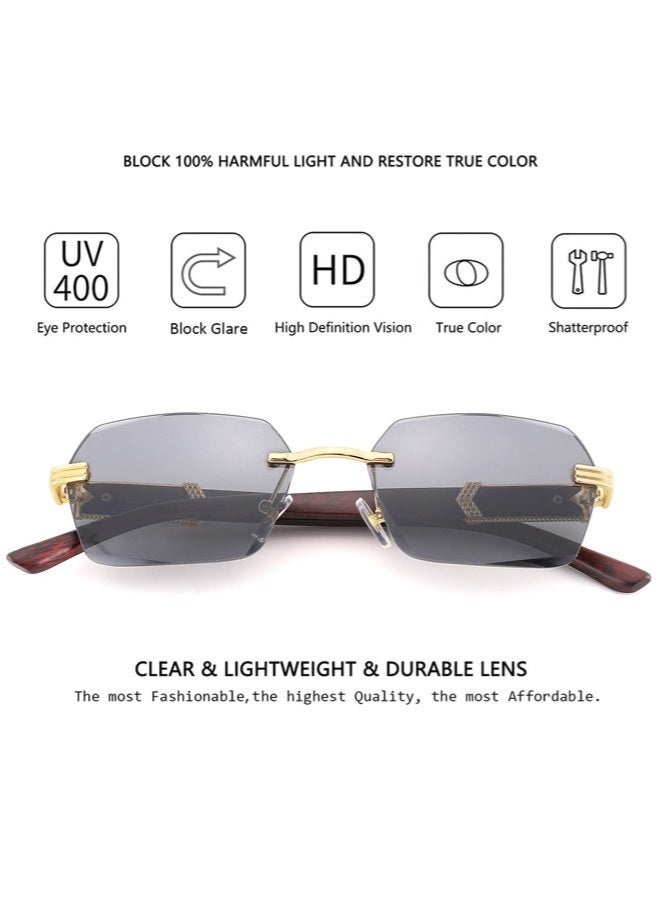 Rimless Fashion Trend Sunglasses | Personalized Design | Lightweight UV Protection | Unisex - Image 2
