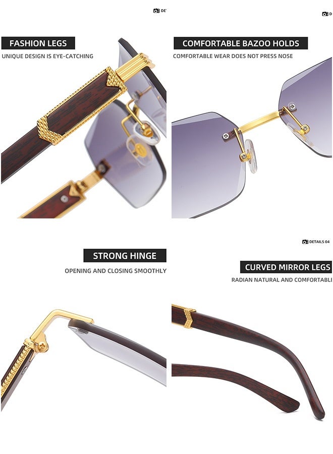 Rimless Fashion Trend Sunglasses | Personalized Design | Lightweight UV Protection | Unisex - Image 5