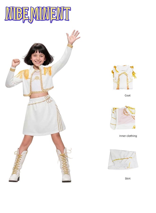 NIBEMINENT Anime Movie KPOP Costume for Kids, Singer Rumi Zoey Cosplay Costume for Girls Halloween Stage Star Cosplay Dress Up - Image 2