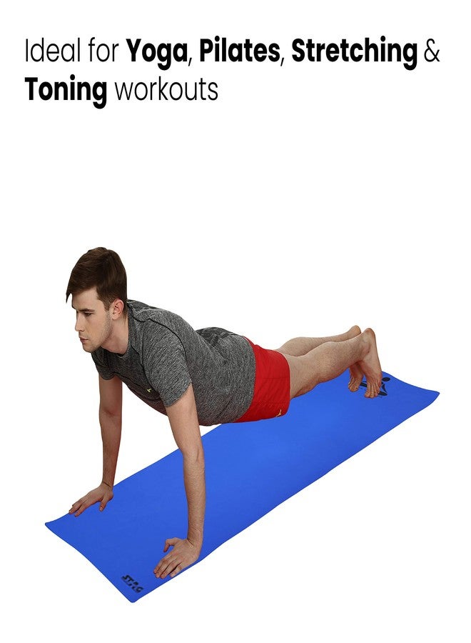 ستاج بساط يوغا أزرق سادة من STAG مع حقيبة | للاستخدام المنزلي والرياضي للرجال والنساء | مع غطاء | لليوغا، والبيلاتس، والتمارين الرياضية - Image 4