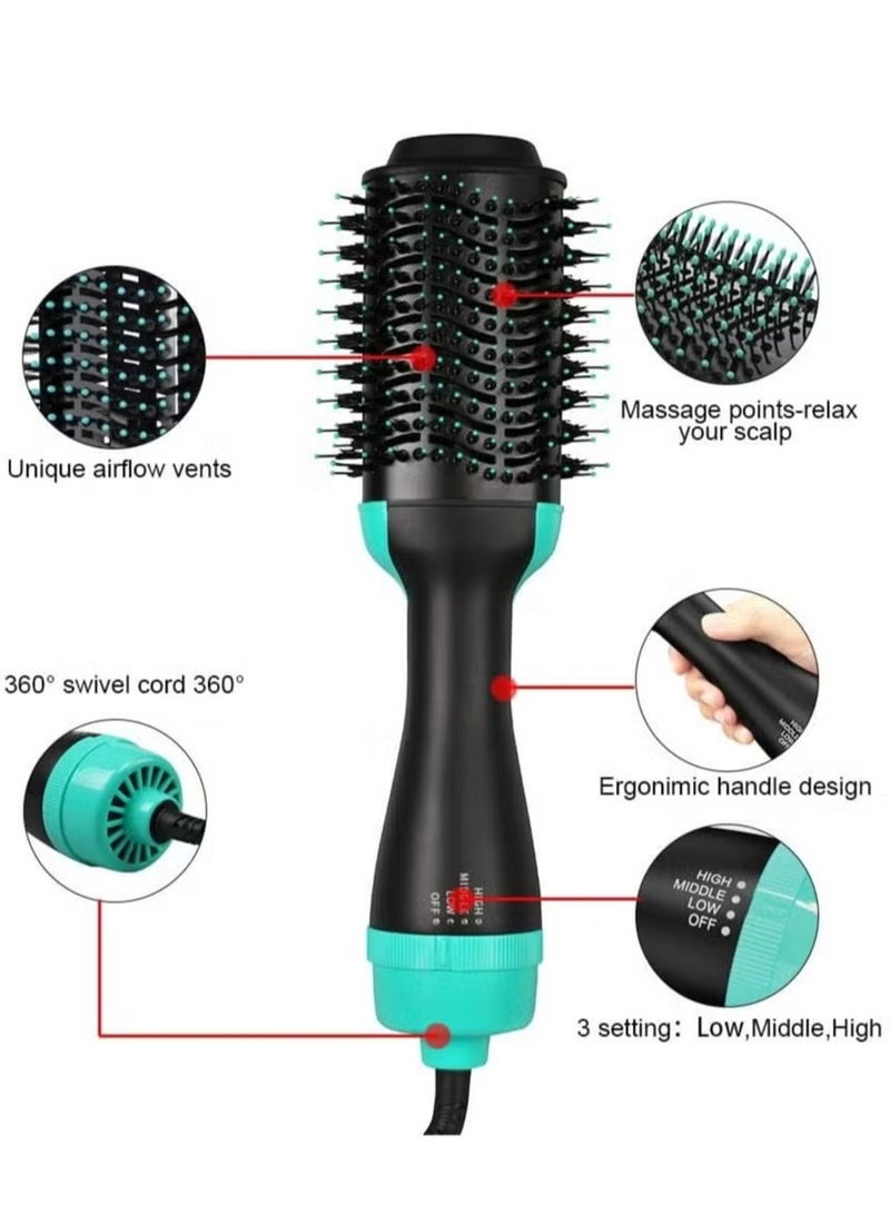 TIGER 3-in-1 One-Step Hot Air Hair Brush | Electric Straightener, Curler & Dryer Comb | Fast & Efficient Hair Styling Tool (Green) | Smooth, Shiny, Frizz-Free Hair  - Image 2