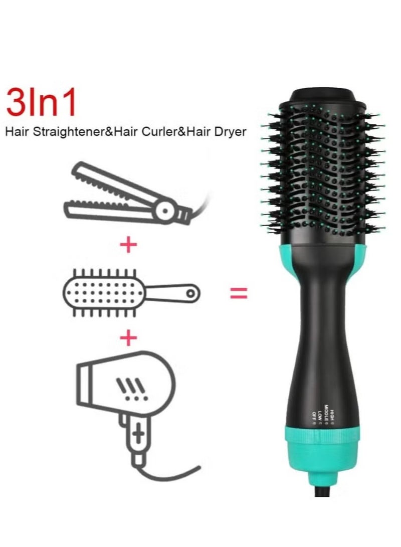 TIGER 3-in-1 One-Step Hot Air Hair Brush | Electric Straightener, Curler & Dryer Comb | Fast & Efficient Hair Styling Tool (Green) | Smooth, Shiny, Frizz-Free Hair  - Image 4