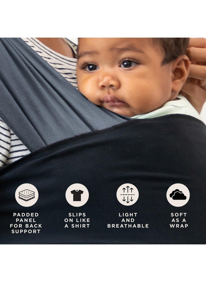 Moby Baby Wrap Carrier Easy-Wrap for Newborns to Toddlers (8-33lbs), Infant Sling Carrier, Lightweight & Hands Free Design for Mom and Dad, Adjustable for All Body Types (Charcoal/Black) - Image 4