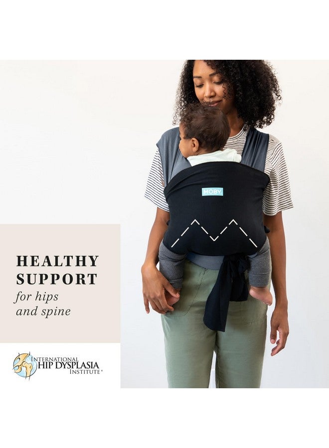 Moby Baby Wrap Carrier Easy-Wrap for Newborns to Toddlers (8-33lbs), Infant Sling Carrier, Lightweight & Hands Free Design for Mom and Dad, Adjustable for All Body Types (Charcoal/Black) - Image 2