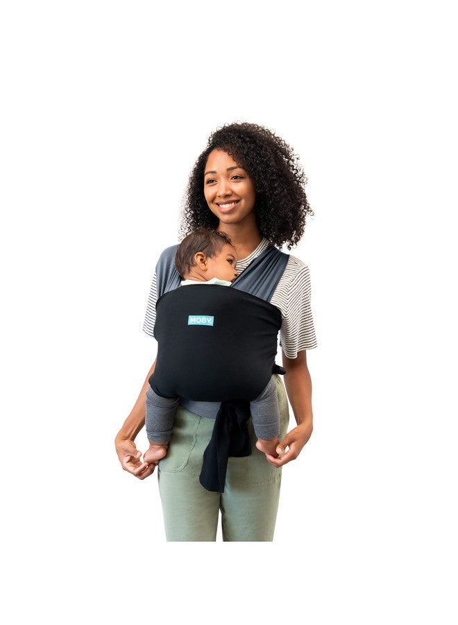 Moby Baby Wrap Carrier Easy-Wrap for Newborns to Toddlers (8-33lbs), Infant Sling Carrier, Lightweight & Hands Free Design for Mom and Dad, Adjustable for All Body Types (Charcoal/Black) - Image 1