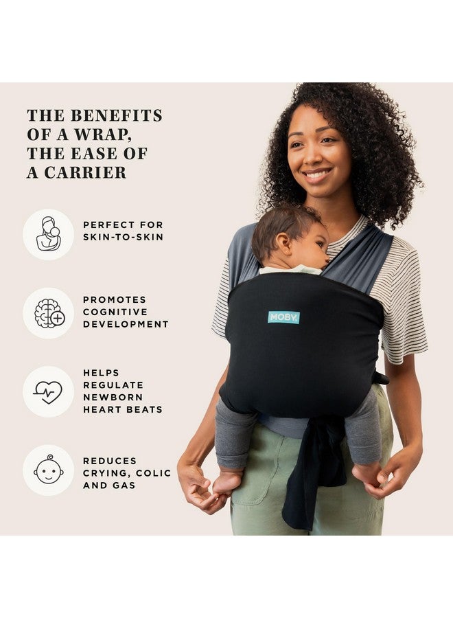 Moby Baby Wrap Carrier Easy-Wrap for Newborns to Toddlers (8-33lbs), Infant Sling Carrier, Lightweight & Hands Free Design for Mom and Dad, Adjustable for All Body Types (Charcoal/Black) - Image 3